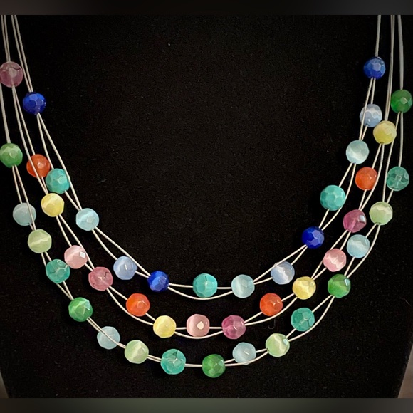 Multicolor Luminous Beaded Necklace: Uniquely Wired, Just Like You! - Picture 2 of 3